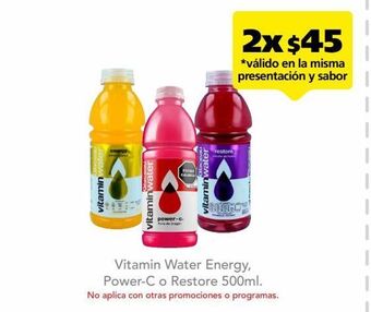 Farmacia San Pablo Vitamin water restore sabor ponche de frutas 500 ml oferta