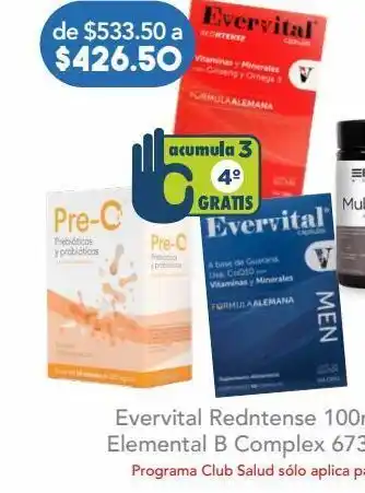 Farmacia San Pablo Evervital redntense medicamento herbolario vitaminas y minerales 90 cápsulas oferta