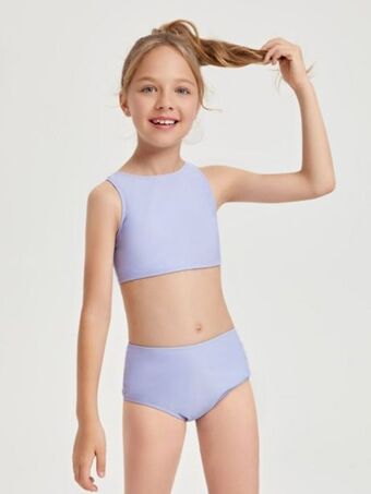 SHEIN Niñas bañador bikini simple oferta