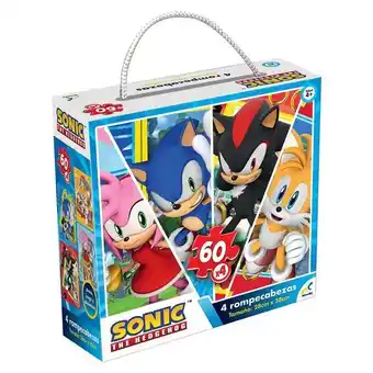Rompecabezas 4 en 1 sonic 60 pzas x4 caja de cartón