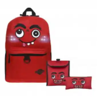 Mochila escolar k-swiss dinki monstruo para niños con luces