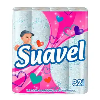 Papel higiénico suavel 32 rollos, 200 hojas dobles