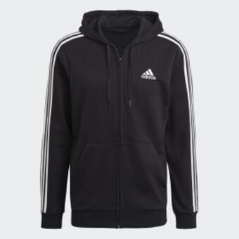Adidas Sudadera con gorro essentials 3 franjas felpa francesa oferta