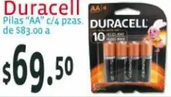 Farmacias San Isidro y San Borja Duracell Pilas "AA" c/4 pzas oferta