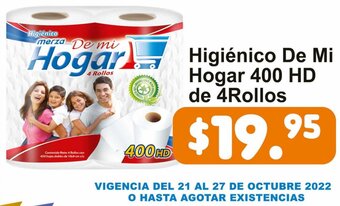 Merza Higiénico De Mi Hogar 400HD de 4 Rollos oferta