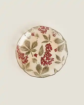 ZARA HOME Plato de postre vidrio hojas oferta