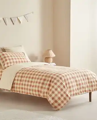 ZARA HOME Funda nórdica reversible franela cuadros oferta