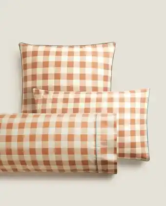 ZARA HOME Funda de almohada franela cuadros oferta