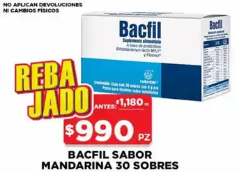 HEB Bacfil Sabor Mandarina 30 Sobres oferta