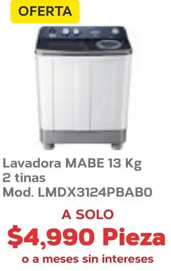 Lavadora Mabe 13kg 2 Tinas