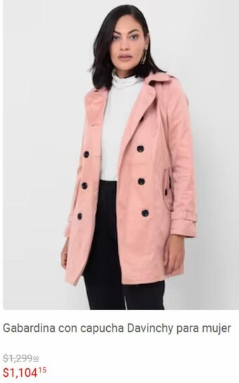 Liverpool Gabardina con Capucha Davinchy para Mujer oferta