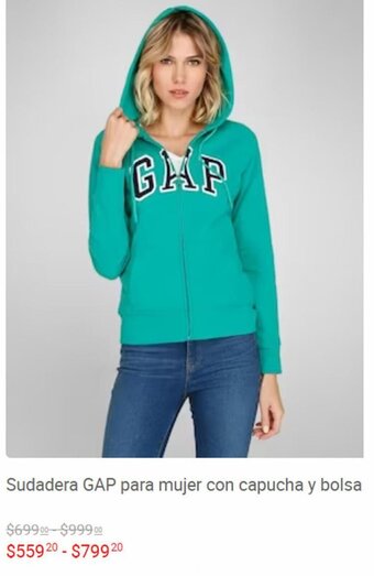 Liverpool Sudadera GAP para Mujer con Capucha y Bolsa oferta