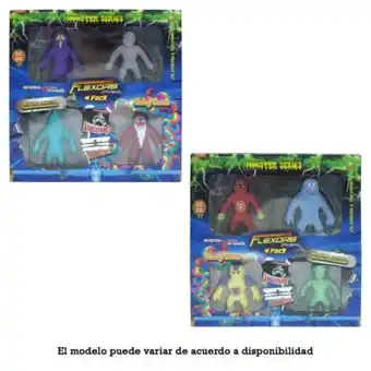 Sam's Club Set de figuras flexors stretchapalz monster metal y hairy series 4 pzas oferta