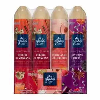 Aromatizante en aerosol glade edición navidad 4 pzas de 400 ml