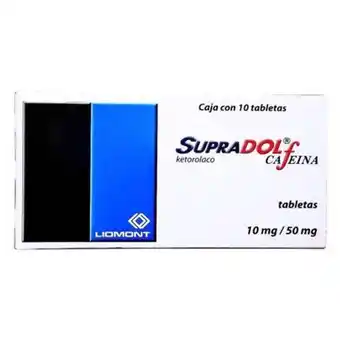 Sam's Club Supradol cafeína 10 mg/ 50 mg 10 tabletas oferta