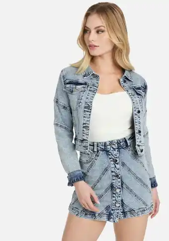 Bebe Multi stitch short denim jacket oferta