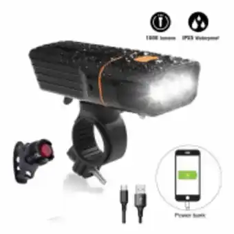 Lámpara led t6 recargable 1000 lm impermeable para bicicleta