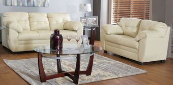 Muebles Dico Sala de piel derby new marfil oferta