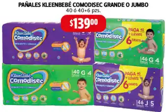 Farmacias Guadalajara Pañales Kleebebé Comodisec Grande o Jumbo 40 o 40+6pzs oferta