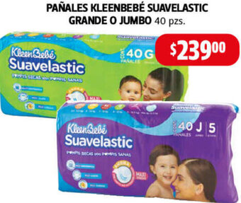 Farmacias Guadalajara Pañales Kleenbebé Suavelastic Grande o Jumbo 40 pzs oferta