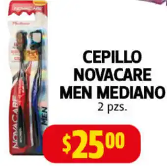 Farmacias Guadalajara Cepillo Novacare Men Mediano 2pzs oferta