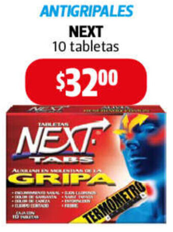 Farmacias Guadalajara Antigripales Next 10 Tabletas oferta