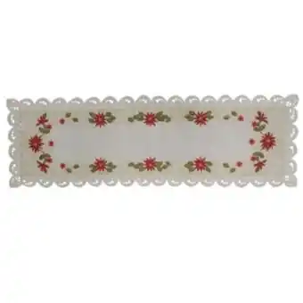 Chapur Camino de mesa bordado navideño 40 cm x 1.35 m blanme oferta