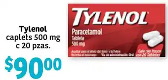 Tylenol Caplets 500mg c 20pzas