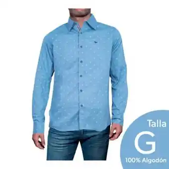 Sam's Club Camisa estampada para caballero modern amusement talla g azul claro oferta