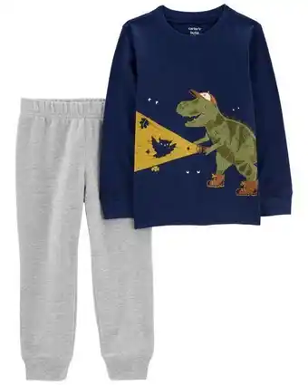 Conjunto de 2 piezas de jogger y playera con dinosaurios carter's