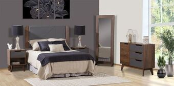 Muebles Dico Recámara matrimonial oleg nogal 4 piezas oferta