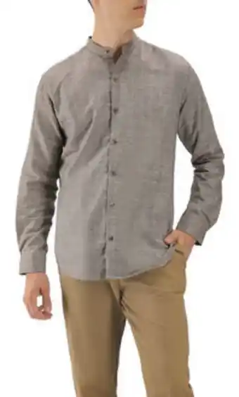 C&A Camisa manga larga cuello mao oferta