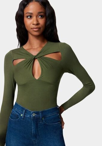 Cross front knit top
