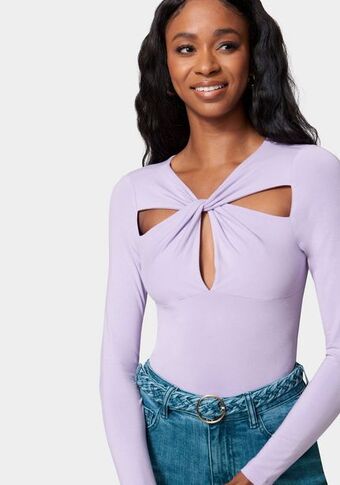 Bebe Cross front knit top oferta
