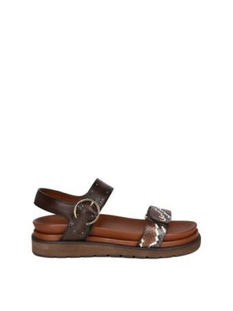 Cuadra Sandalia en piel genuina de pitón. oferta