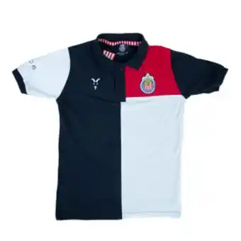 Playera polo tricolor escudo chivas