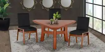 Muebles Dico Comedor triangular kansas con sillas negro oferta