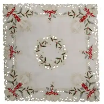Chapur Mantel con bordado y calado navideño blanme oferta