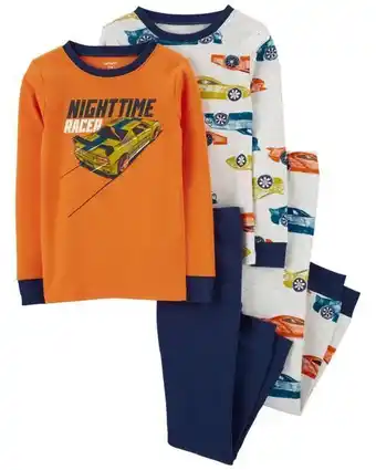 Carter's Pijama de algodón de 4 piezas con estampado de carro de carreras carter's oferta