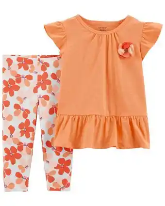 Carter's Conjunto de 2 piezas de leggings floral y blusa de manga corta carter's oferta