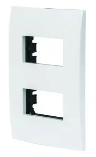 Volteck, placa 2 módulos de abs línea oslo color blanco, pieza