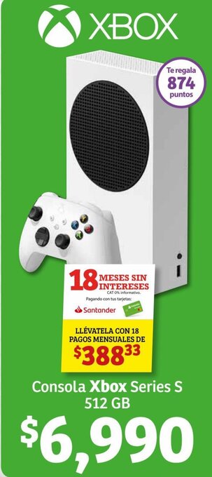 Soriana Híper Consola Xbox Series S 512GB oferta