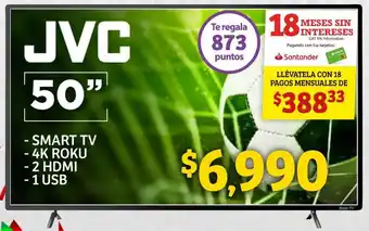 JVC Smart TV 4K Roku 50"