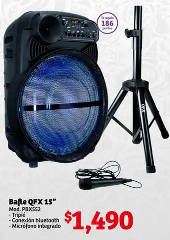 Soriana Híper Bafle QFX 15" oferta