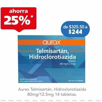 Telmisartán 80.0 mg hidroclorotiazida 12.5 mg