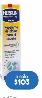 Herklin nf repelente de piojos para el cabello 120 ml