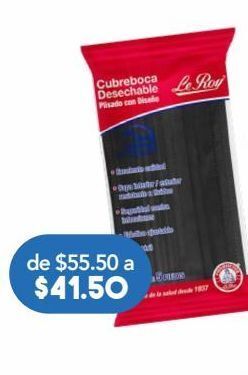 Farmacia San Pablo Le roy cubreboca desechable plisado negro 5 piezas oferta