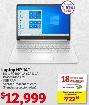Soriana Híper HP Laptop 14" oferta