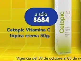 Farmacia San Pablo Cetopic crema vitamina c tópica para rostro y cuello 50 g oferta