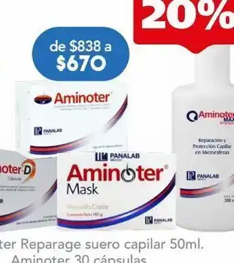 Farmacia San Pablo Aminoter suplemento alimenticio anticaída 30 cápsulas oferta
